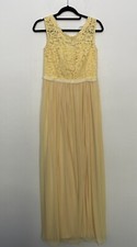 Davids Bridal Long Yellow Sleevless Brides Maid Gown Dress Size 6