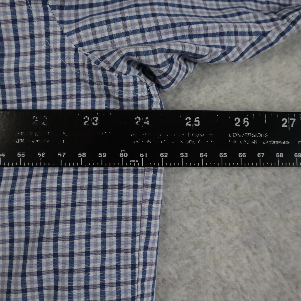 Van Heusen Shirt Mens Large 16-16.5 Pocket Button Up Plaid Short Sleeve Lot of 2 - Image 4 of 4