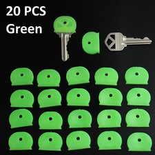 20x Key ID Caps Rubber Identifier Top Cover Topper Ring Hat Shape - Green Color