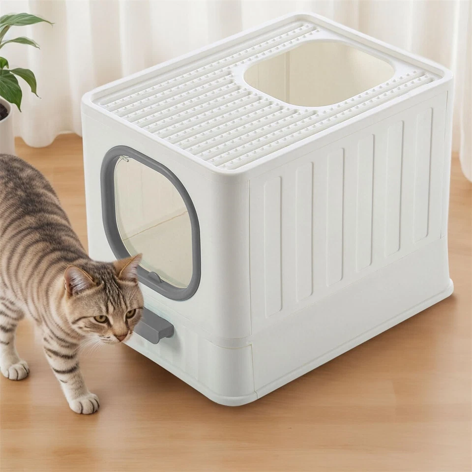 Katzenklo geschlossen Katzentoilette XXL mit Deckel Mülleimer hoher Rand Box - Bild 3 von 4