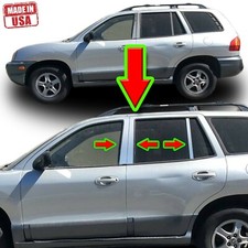 Chrome Pillar Trim For Hyundai Santa Fe 01-06 6pc Set Door Cover Mirrored Post