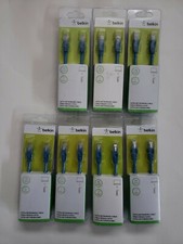 Lot of Seven 7 Pack - BELKIN CAT5e Ethernet Networking Cable 2 M, 6.6 Ft. Blue