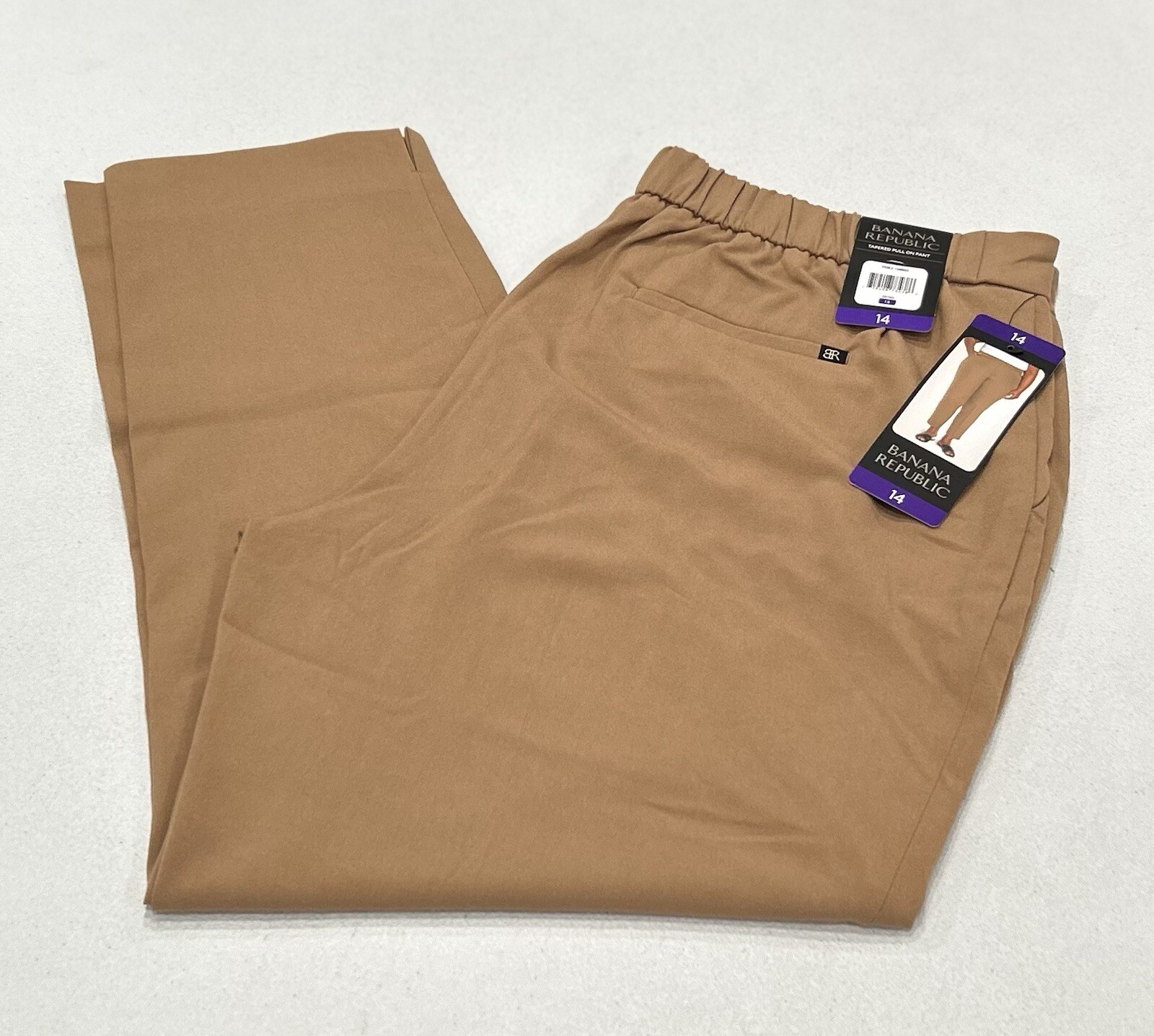 Banana Republic Women's Tapered Pull-On Pants, Brown, Size 14