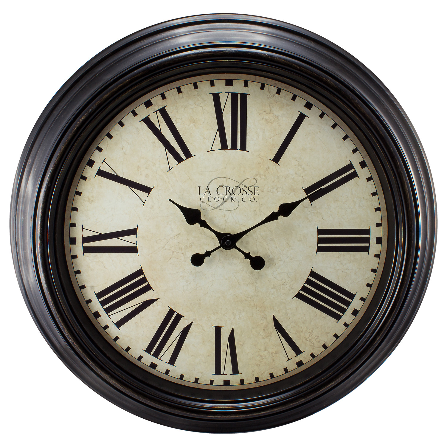 404 2658 La Crosse Clock Co. 23" Plastic Antique Bronze Analog Quartz Wall Clock