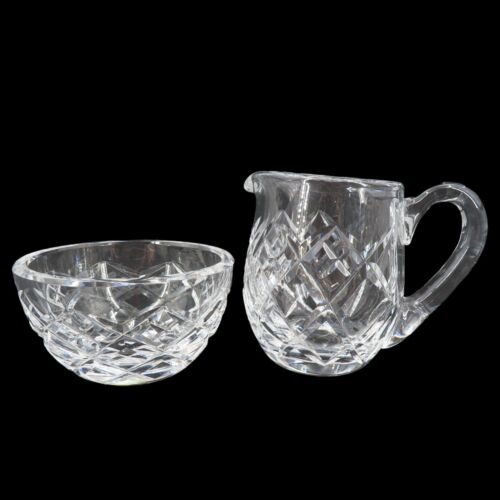 Waterford Petite Lismore Sugar Bowl 3in Creamer 2.9in Set Clear Cut Crystal - Picture 1 of 18