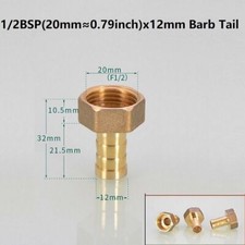 Brass Coupler 6/8/10/12/14mm Barb Hose Connector to Female Thread Pipe Fitting