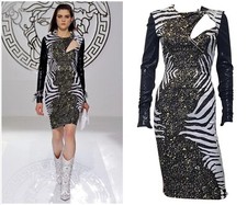 Fall 2013 New Versace Stretch Silk Georgette Cocktail Dress 38 - 4