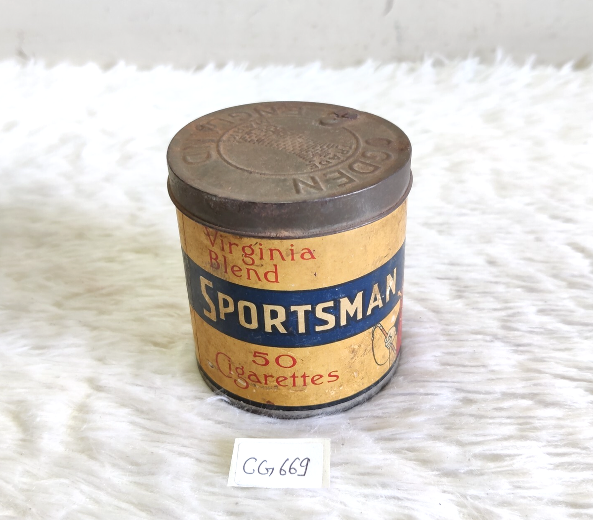 1930s Vintage Ogdens Magnums Sportsman Cigarette Advertising Old Tin Box  CG669