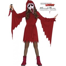 Fun World Scream Ghost Face Crimson Red Shimmer Child Girls Costume Mask