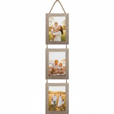 4x6 Picture Frames Collage Rustic, Three 4 x 6 Hanging Picture Frames for Ver...