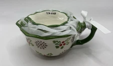 Potter's Studio Ceramic Christmas Measuring Cup Set New