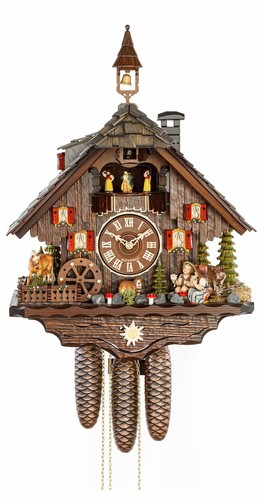 Anton Schneider Pendule à Coucou Maison de la Forêt-Noire avec bûcheron Anton Schneider Pendule à Coucou Maison de la Forêt-Noire avec bûcheron