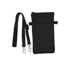 ZGGAZCA Universal Neoprene Phone Pouch Cell Case Sleeve with Neck Strap Black