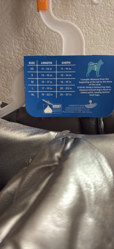 Disfraz de Perro Hershey's Beso Plateado Halloween Mascota Vestir Conjunto Foto 4 de 4