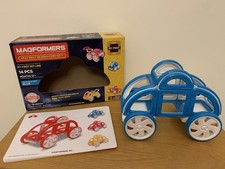 Magformers My First Buggy Car Set Blue 14 Pieces with Box & Cards VGC 18 months+