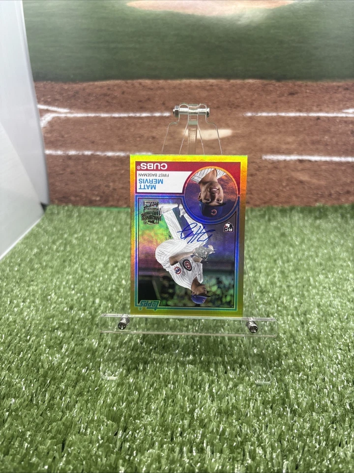 2023 Topps Archives 1983 Fan Favorite Gold Foil /50 Matt Mervis Rookie Auto RC - Image 2 of 4
