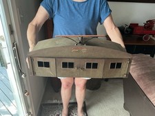 Antique Buddy L Pressed Steel Airplane Hanger with One Monocoupe Airplane 1920s 