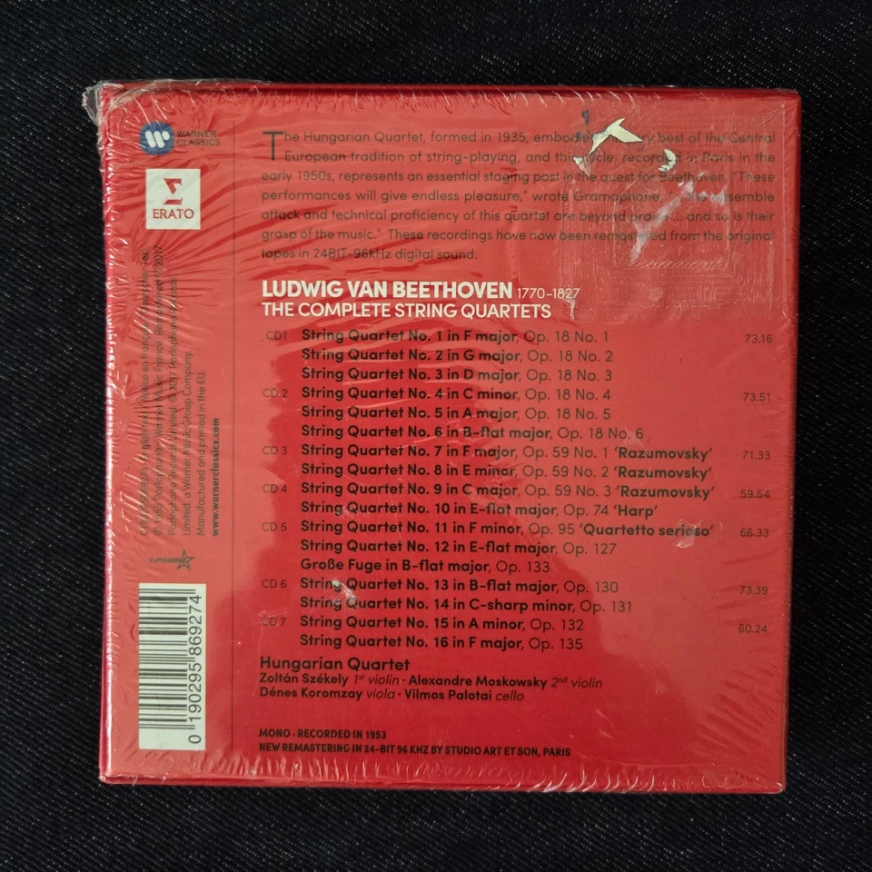Beethoven: Complete String Quartets - Hungarian Quartet, 7 CD, Warner, 2017, NEW - Image 2 of 4