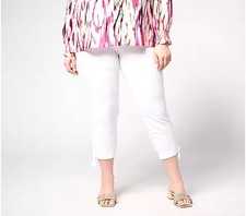 Belle by Kim Gravel Ponte Convertibelle Crop Pant-White-Petite 2 A639697