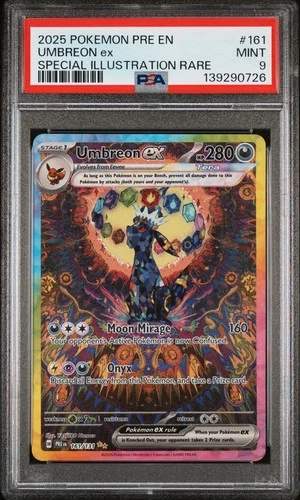 2025 POKEMON PRE EN-PRISMATIC EVOLUTIONS #161 UMBREON EX PSA 9