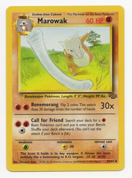 Marowak 39/64 Jungle Pokemon Card NM - LP WotC