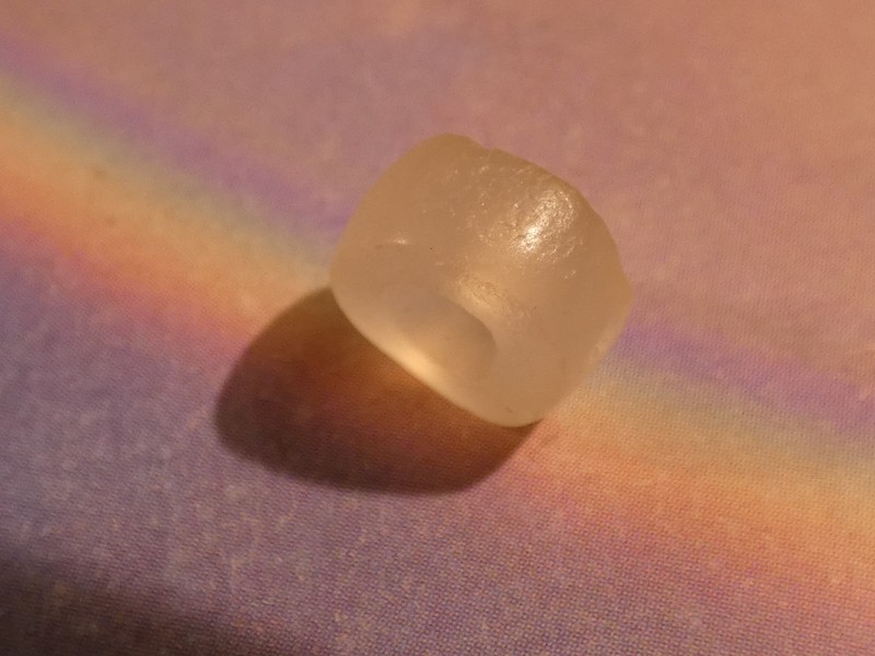ANCIENT PRE-COLUMBIAN TAIRONA RARE CRYSTAL DISC BEAD 8.7-4.9 MM LUSTRE