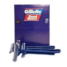 Gillette Good News Disposable Razors Twin Blade Pivoting Head/Lubrastrip 30' Box