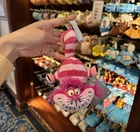 Authentic Disney Cheshire Cat Pendant Plush Doll Keychain bag charm Disneyland