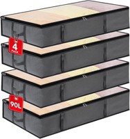 Aufbewahrungsbox 90L 4 StüCk Mit Deckel FüR Unterbett Aufbewahrung Kunststoff
