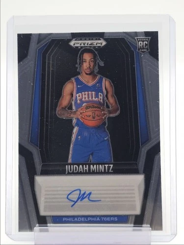 JUDAH MINTZ 2024-25 PANINI PRIZM BLACK ROOKIE SIGNATURE 76ERS RC AUTO Q6846