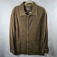 Rainforest Corduroy Jacket Mens Medium 90s Tan Button Up Retro