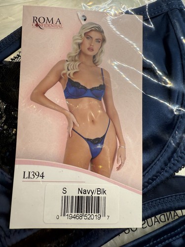 Lencería Roma Confidential 2 Piezas Encaje Azul Talla Pequeña Nueva Con Etiquetas - Imagen 2 de 5