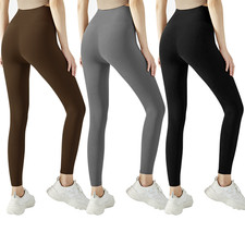 Leggings Vita Alta Donna YALISHI Tessuto Elasticizzato Estivo Pantalone Sportivo