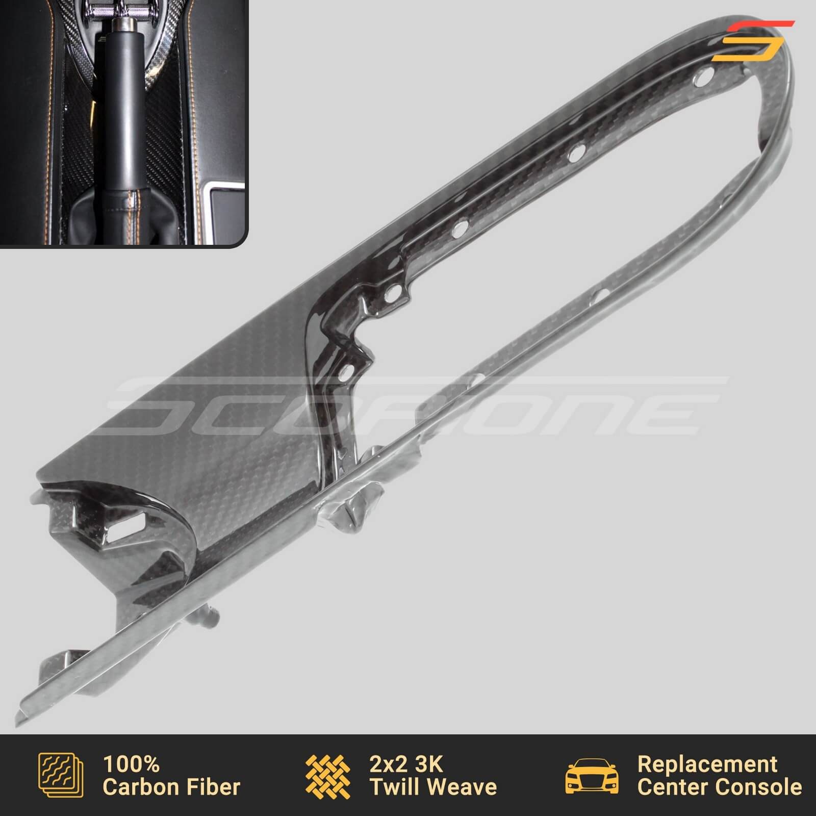 Scopione Carbon Center Hand Brake Console Dash Trim for Lamborghini Gallardo