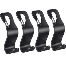 4 Pack Car Back Seat Headrest Hook Hanger for Purse Grocery Bag Handbag Hat, ...