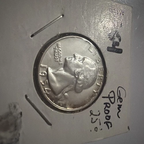 1954 Proof Washington Quarter Uncirculated 90% Silver