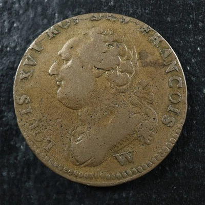 12 deniers 1792W Lille France KM#600.16 Bronze Constitution - Image 1 of 2