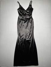 Lulus Satin Sleeveless Mermaid Maxi Dress Women’s Small Black Fitted NWT *Flaw