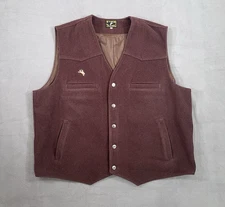 Wyoming Traders Vest Men's 2XL Brown Wool Western Rodeo Five Button, Pockets