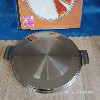 Tortenplatte Kuchenplatte aus Edelstahl 18/0 mit Griffen Ø ca. 30 cm