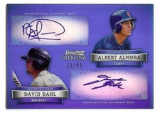 2012 BOWMAN STERLING BLUE REFRACTOR ALMORA / DAHL RC DUAL AUTO 23/99!!