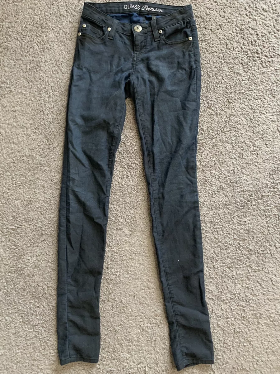 Guess Premium Jeans Power Skinny Black Solid Denim Casual Stretch