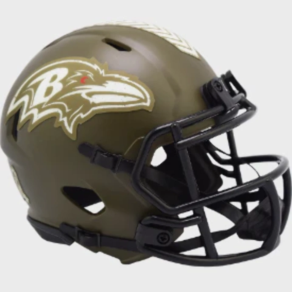 Baltimore Ravens SALUTE TO SERVICE NFL. Mini Speed Football Helmet