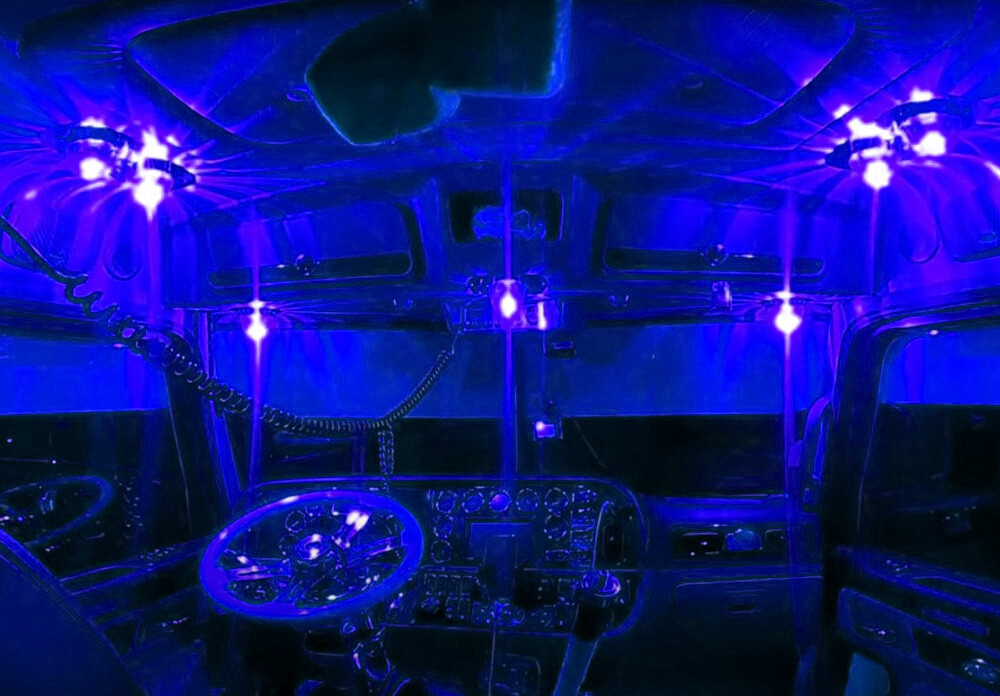 GLOFE 2x Watermelon Blue LED Bulbs - 1156 1-Wire, Clear Lens For Side Marker Lights (12-24V, DOT)