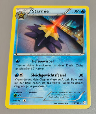 Starmie # 30/162 Uncommon TURBOstart (BREAKthrough) 2015 Pokémon Deutsch Mint