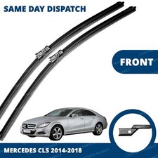 Front Windscreen 24" 24" Flat Aero Wiper Blades Set For Mercedes CLS 2014-2018