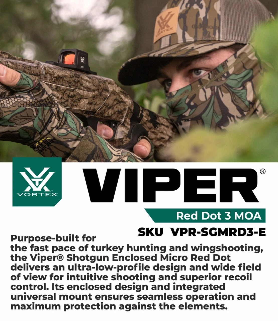 Vortex Optics Viper SG Enclosed Micro Red Dot Sights - 3 MOA Red