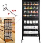 Rotating Pegboard Display Stand with 30 Hooks Jewelry Bracelet Retail Display AU