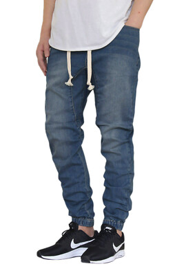 Men's Stretch Denim Jogger Pants Jeans Size Available S M L Men's Stretch Denim Jogger Pants Jeans Size Available S M L