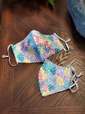 5pc Hand Made Face mask filter pocket nose wire Adjustable Comfy Pastel Floral